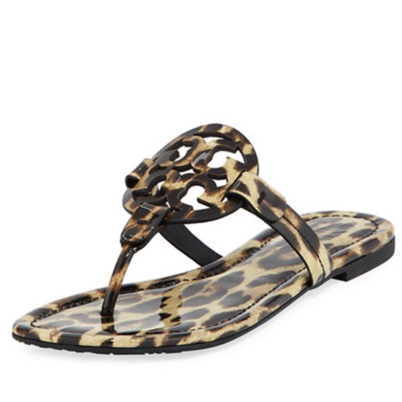 tory burch miller flip flop leopard
